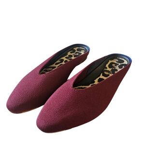 Rothy's The Almond Demi Mule Slip On Ballet Flat, Black Cherry, Size 9.5 Wide